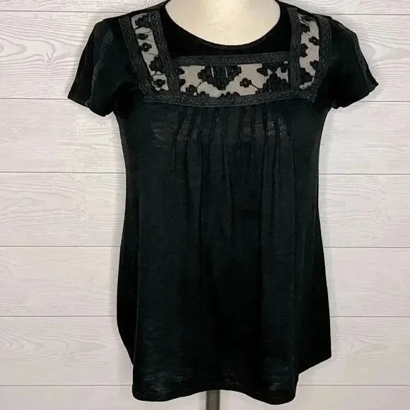 Mossimo black short sleeve babydoll top Size small - Picture 1 of 6